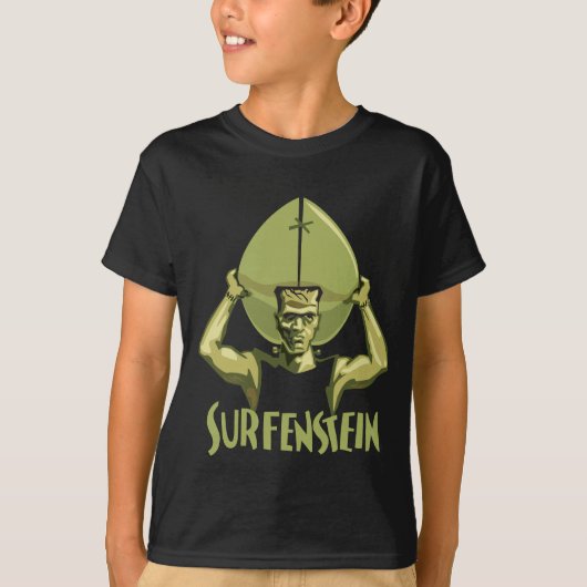 T-shirt Halloween surfant Frankenstein (Devant)