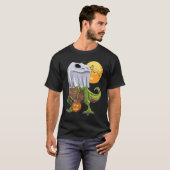 T-shirt Halloween T Rex Dinosaur Ghost Boo Trick Rarw Trea (Devant entier)