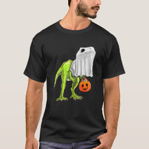 T-shirt Halloween T Rex Dinosaur Ghost Trick Ou Traite Pou