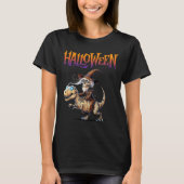 T-shirt Halloween T-rex Skeleton Ride (Devant)
