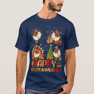 T-shirt Halloween Thanksgiving Christmas Chicken Bird Hall