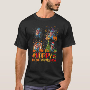 T-shirt Halloween Thanksgiving Christmas Dinosaur Hallotha