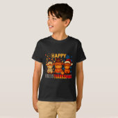 T-shirt Halloween Thanksgiving Christmas Happy Hallothanks (Devant entier)