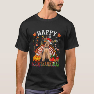 T-shirt Halloween Thanksgiving Joyeux Airedale Terrier