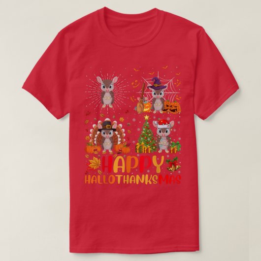T-shirt Halloween Thanksgiving Noël Armadillo Halloween (Design devant)