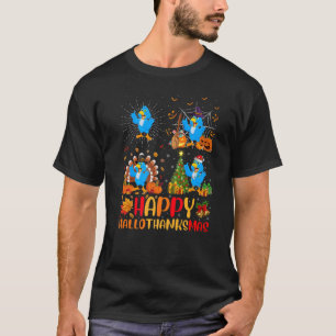 T-shirt Halloween Thanksgiving Noël Bluebird Hallotha