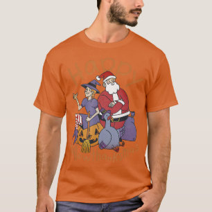 T-shirt Halloween Thanksgiving Noël Happy HalloThanks