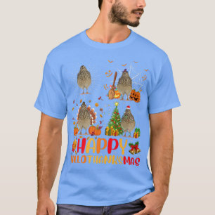 T-shirt Halloween Thanksgiving Noël Quail Bird Hallot