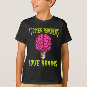 T-shirt Halloween Toddler Enseignant Amour Cerveaux Hommes