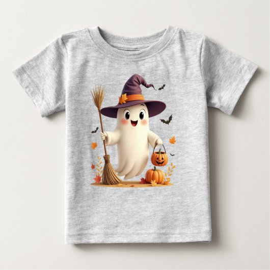 T-shirt Halloween Toddler Ghost Cute Witchy (Devant)