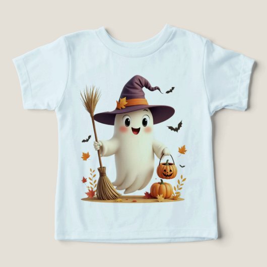 T-shirt Halloween Toddler Ghost Cute Witchy (Design Recto)