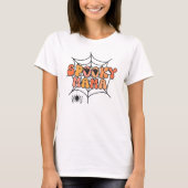 T-shirt Halloween toile d'araignée éffrayant tour ou trait (Devant)
