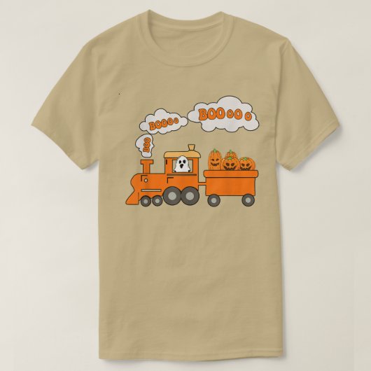 T-shirt Halloween Train Boo Funny Ghost Pumkin Ki (Design devant)