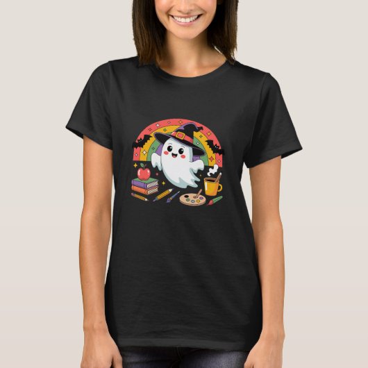 T-shirt Halloween-Trick ou Teach-Éffrayant-Funny (Devant)