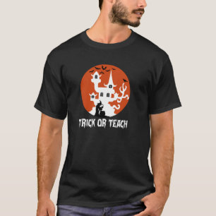 T-shirt Halloween Trick ou Teach Fall Moon Witch Bat effra