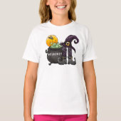 T-shirt Halloween Trick ou Treat Witch Bat Cauldron person (Devant)