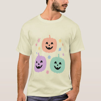 T-shirt Halloween Trio de Citrouilles Pastel Migno
