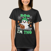 T-shirt Halloween Two Birthday Boo Im Two Groovy Birthday (Devant)