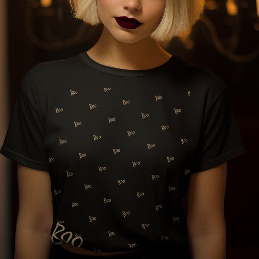 T-shirt Halloween typographie boite or noir