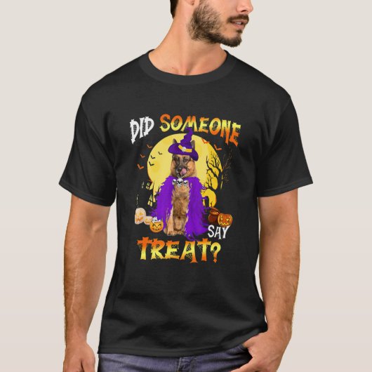 T-shirt Halloween, Un Berger Allemand A Dit Trea (Devant)