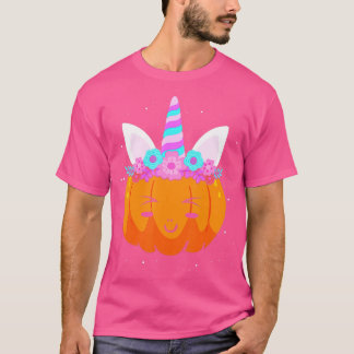 T-shirt Halloween Unicorn Citrouille Thanksgiving Les fill