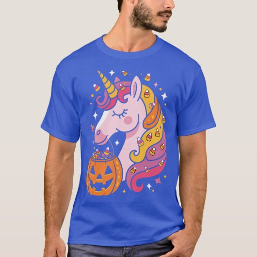 T-shirt Halloween Unicorn Cute funny (Devant)