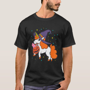 T-shirt Halloween Unicorn Girls Women Witchy Unicorn Hallo