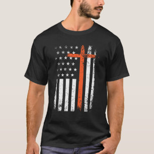 T-shirt Halloween US American Drapeau Cool Christian Cross