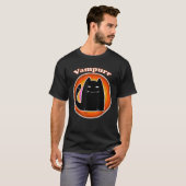 T-shirt Halloween Vampire Kitten noir Dracula Vampurr Chat (Devant entier)