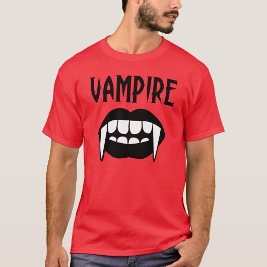 T-shirt Halloween Vampire Rouge Épouvantable (Devant)