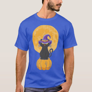 T-shirt Halloween vintage Cat noir costume sorcière Ha