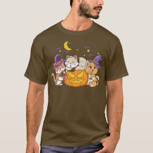 T-shirt Halloween vintage Cat noir costume sorcière Ha