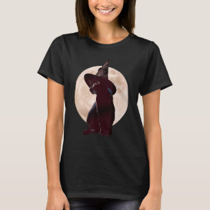 T-shirt Halloween vintage Cat noir costume sorcière Ha