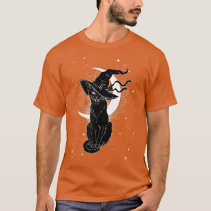 T-shirt Halloween vintage Cat noir costume sorcière Ha