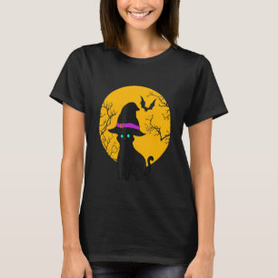 T-shirt Halloween vintage Cat noir costume sorcière Ha