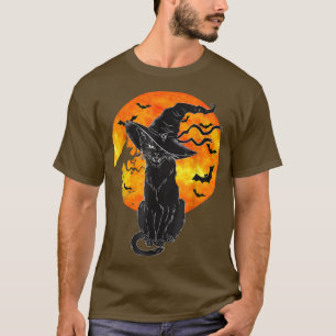 T-shirt Halloween vintage Cat noir costume sorcière Ha