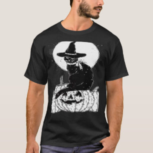 T-shirt Halloween vintage Cat noir costume sorcière Ha