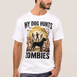T-shirt Halloween vintage de chien de chasse aux z