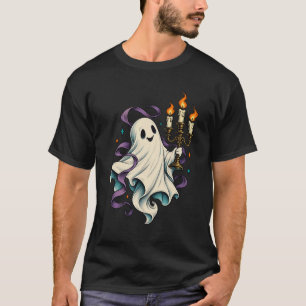 T-Shirt Halloween Vintage Fantôme aux Chandelles