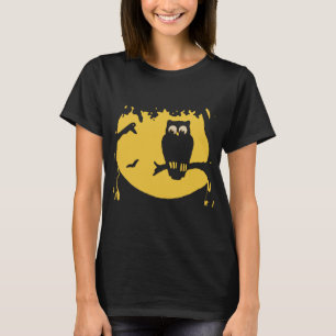 T-shirt Halloween vintage, hibou effrayant dans l'arbre av