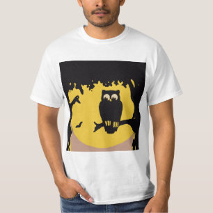 T-shirt Halloween vintage, hibou effrayant dans un arbre a