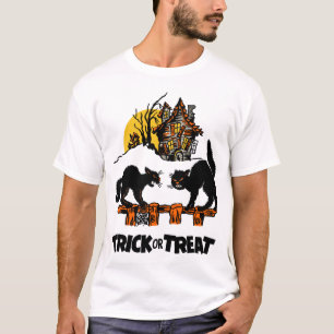 T-shirt Halloween vintage - pièce en t de chats noirs de