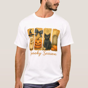 T-shirt Halloween vintage saison effrayante, fantôme flora