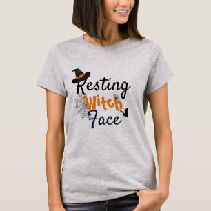 T-shirt Halloween visage Sorcière de repos