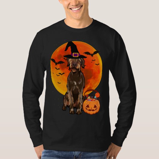 T-shirt Halloween Wirehaired Pointing Griffon Jack O Lante (Devant)