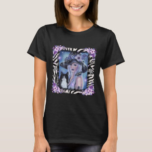 T-shirt Halloween Witch avec tuxedo cat Par Renee L