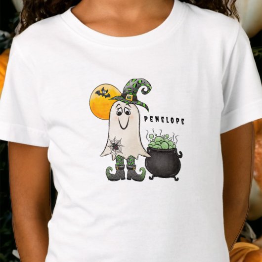 T-Shirt Halloween Witch Ghost Cauldron Nom