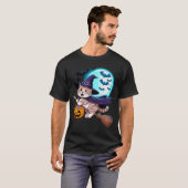 T-shirt Halloween Witch Scottish Fold Moon Coupari  (Devant entier)