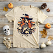 T-shirt Halloween Witch Spell among Skulls