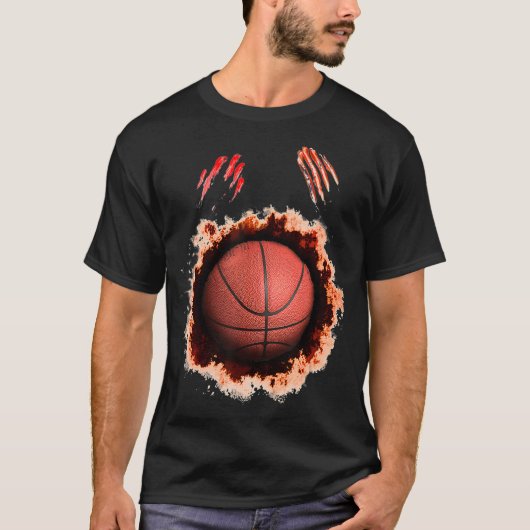 T-shirt Halloween Zombie Basketball Player Basketball (Devant)